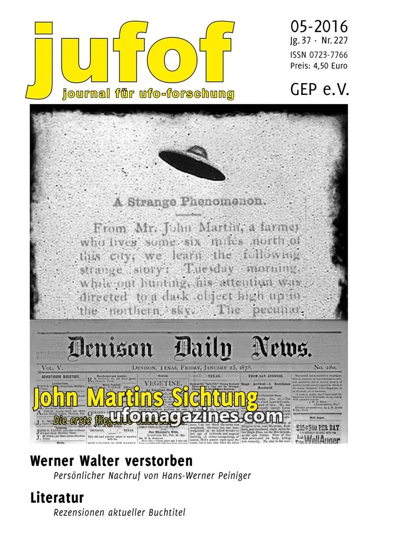 Cover of JUFOF (GEP) issue Nr. 227: jufof journal für ufo-forschung