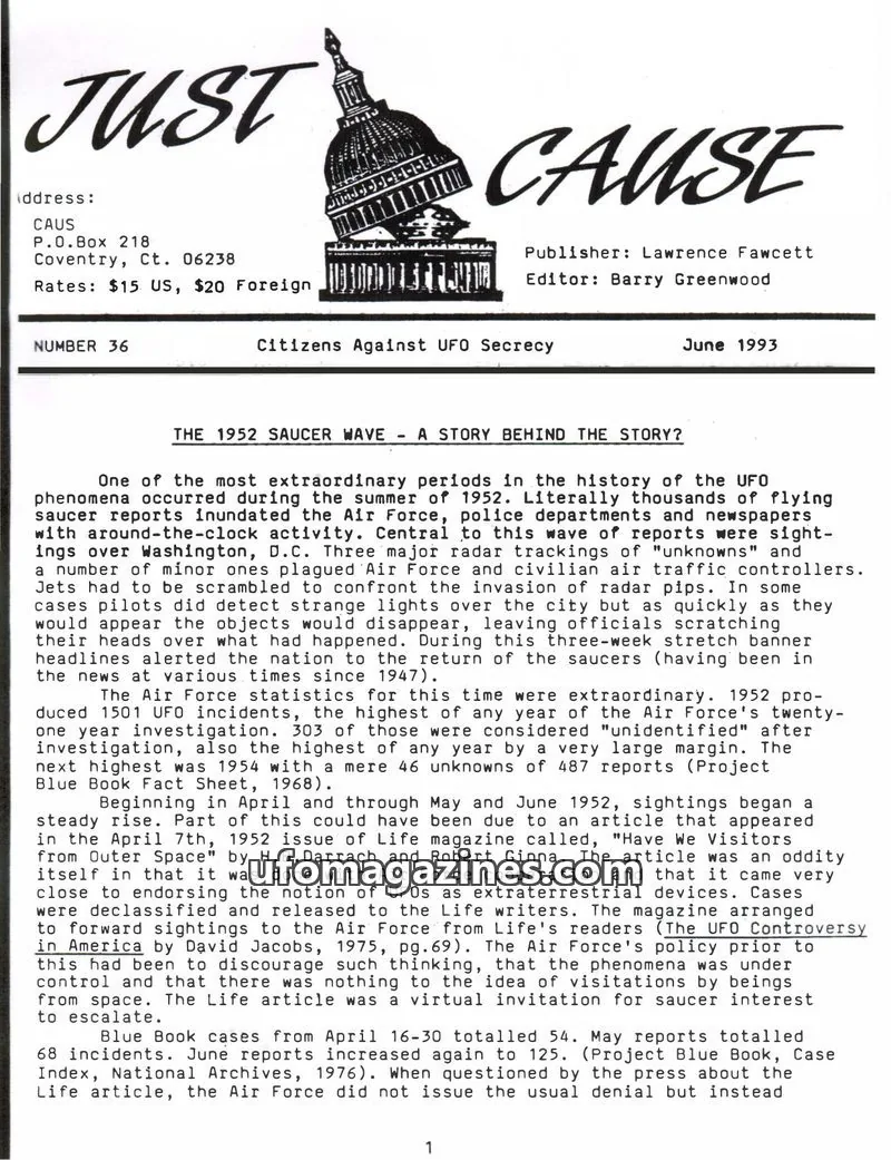 Cover of Just Cause - New Series issue 36: JUST CAUSE