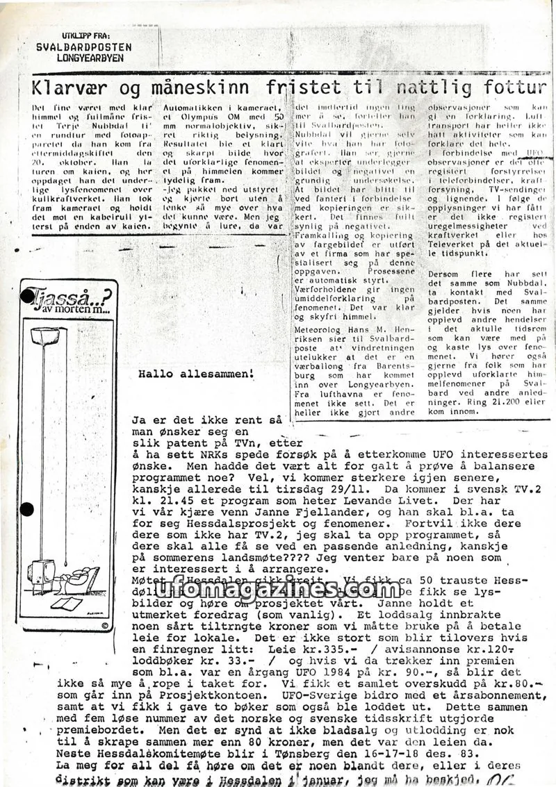 Cover of SVALBARDPOSTEN issue 11. NOV. 1983: SVALBARDPOSTEN
