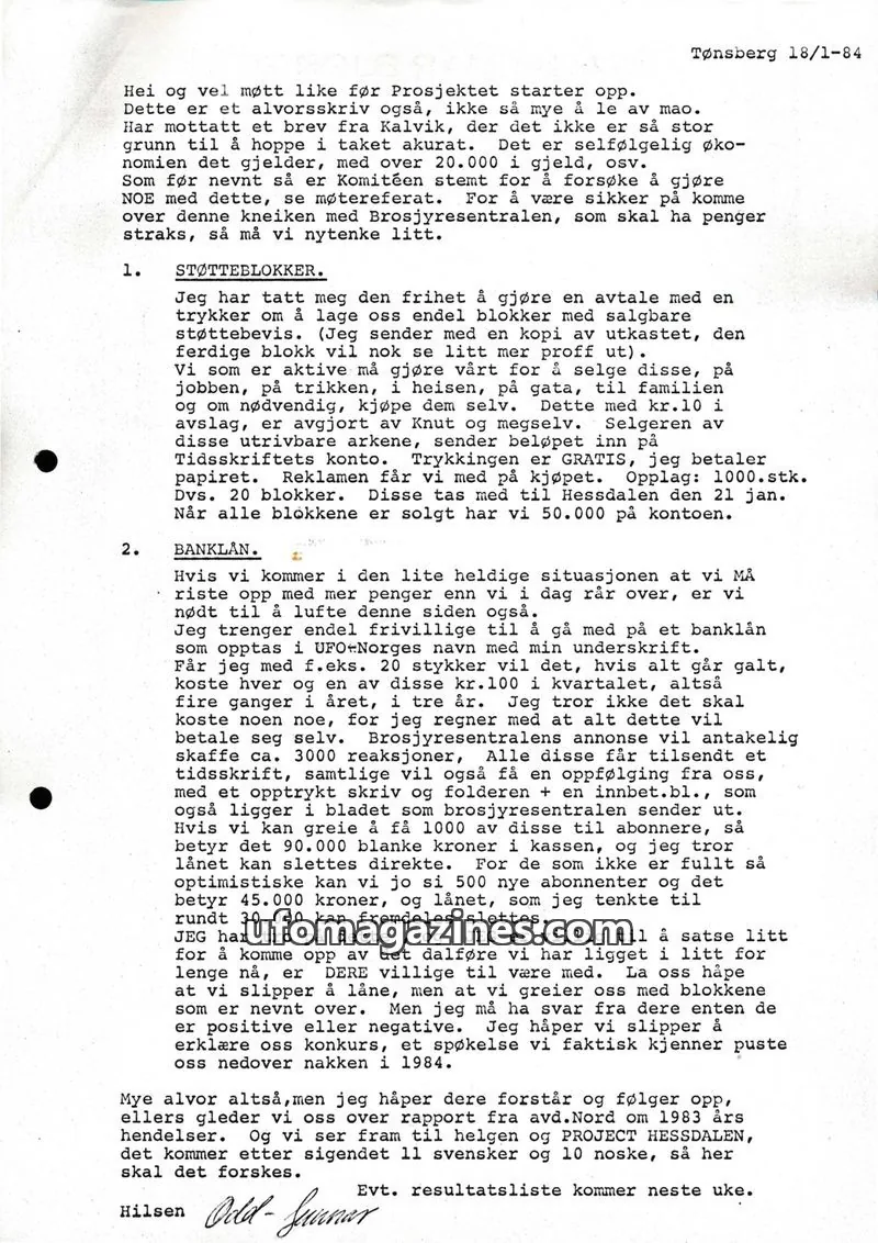 Cover of Klipprunden (Odd-Gunnar Roed) issue 1984-01-07: UFO-rapport 1983
