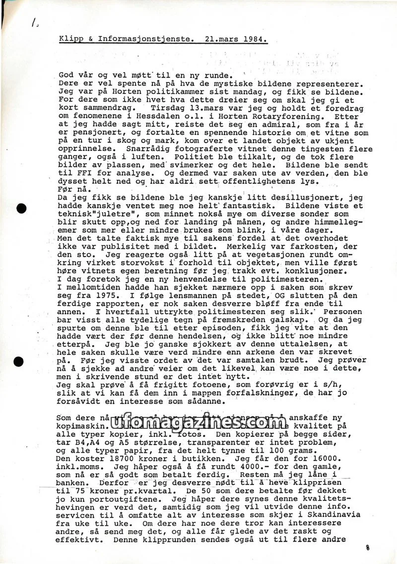 Cover of Klipprunden (Odd-Gunnar Roed) issue 1: Klipp & Informasjonstjenste