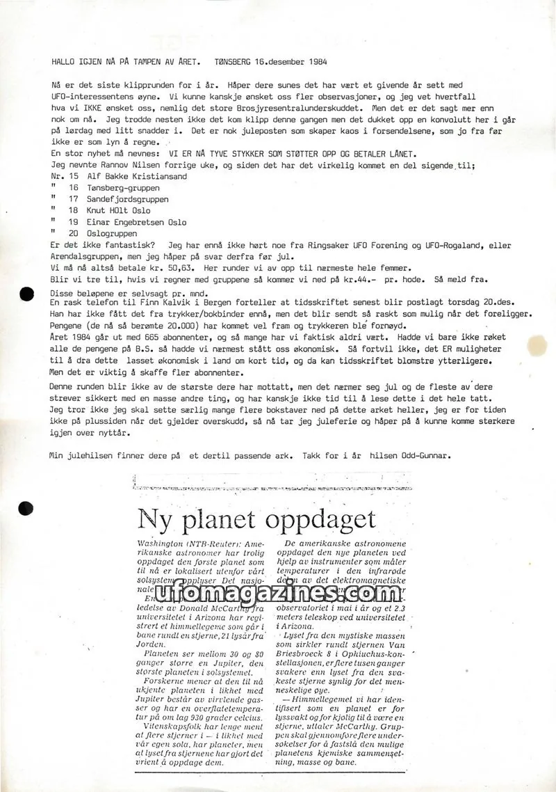 Cover of Klipprunden (Odd-Gunnar Roed) issue 1984-12-16: NORSKE ARGUS