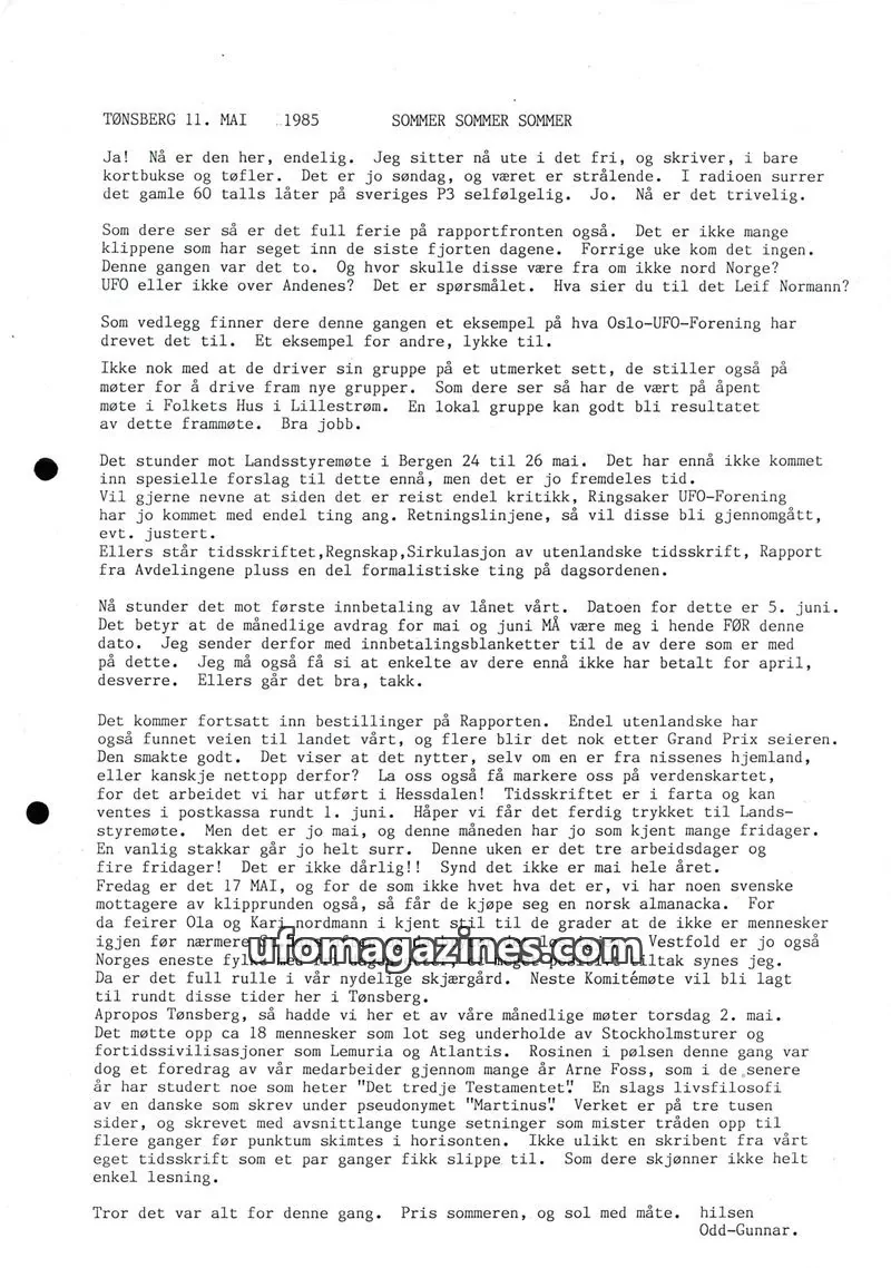 Cover of Klipprunden (Odd-Gunnar Roed) issue 11. MAI 1985: NORSKE ARGUS
