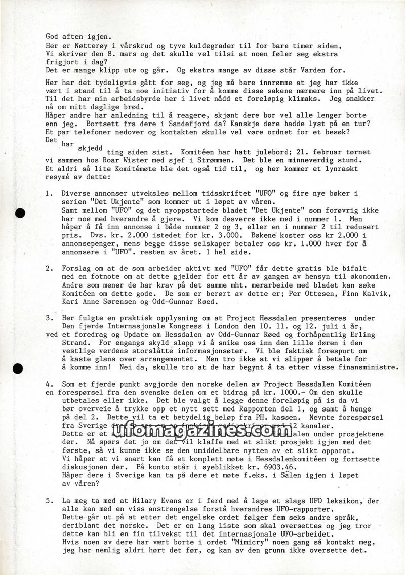 Cover of Klipprunden (Odd-Gunnar Roed) issue 1/1987: UFO-Nytt