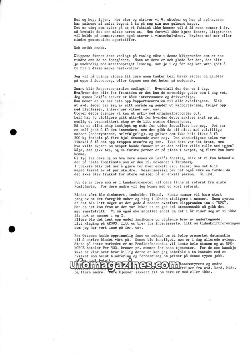 Cover of Klipprunden (Odd-Gunnar Roed) issue nr. 3: UFO-NORGE