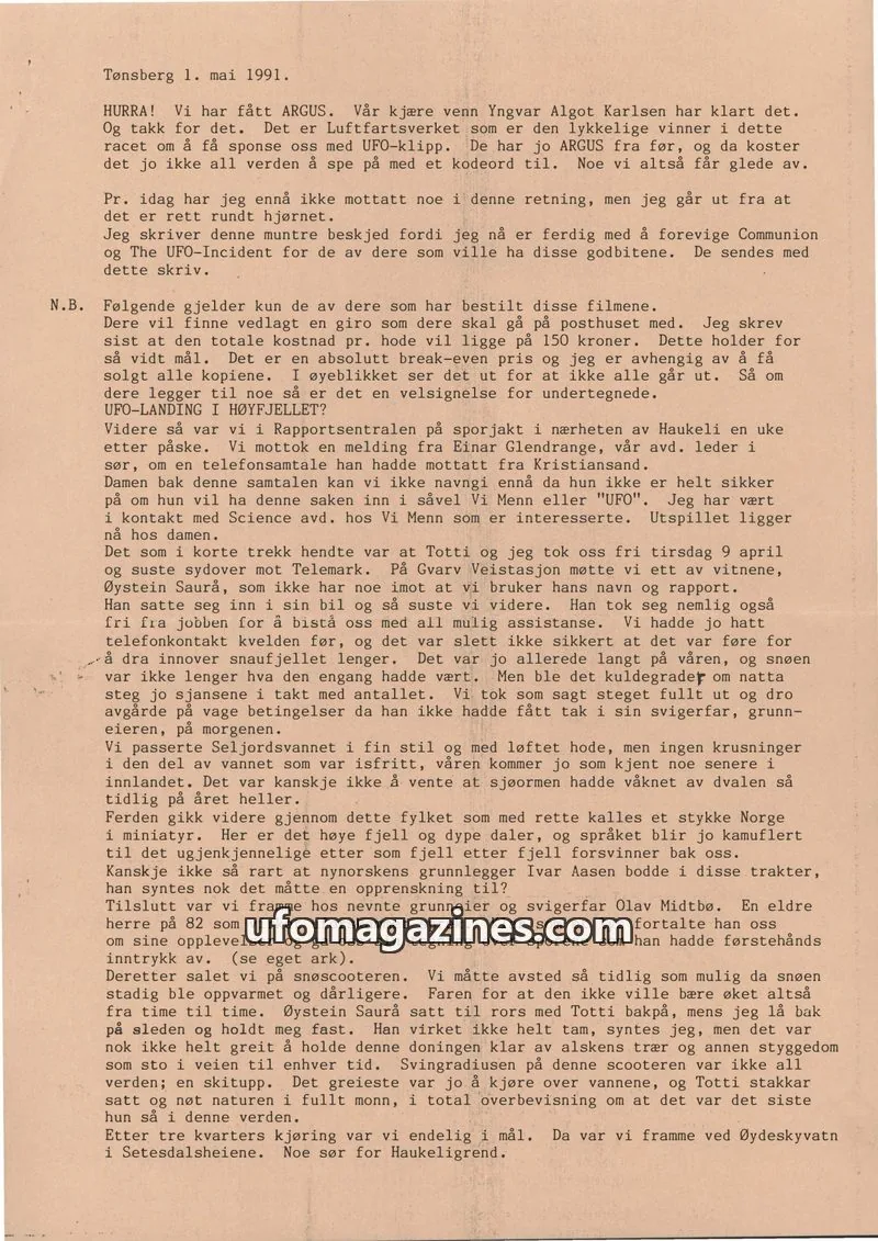 Cover of Klipprunden (Odd-Gunnar Roed) issue 1: UFO-Aktuelt