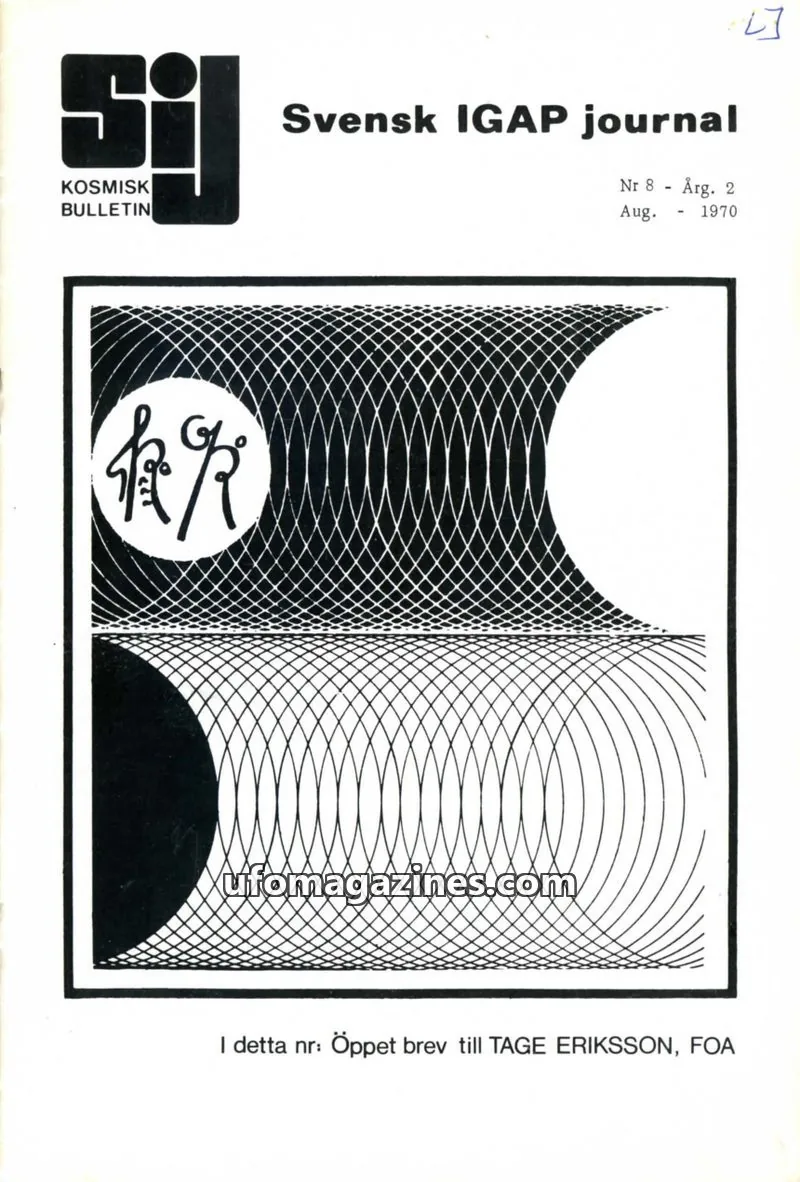Cover of Kosmisk Bulletin issue 8: Svensk IGAP journal