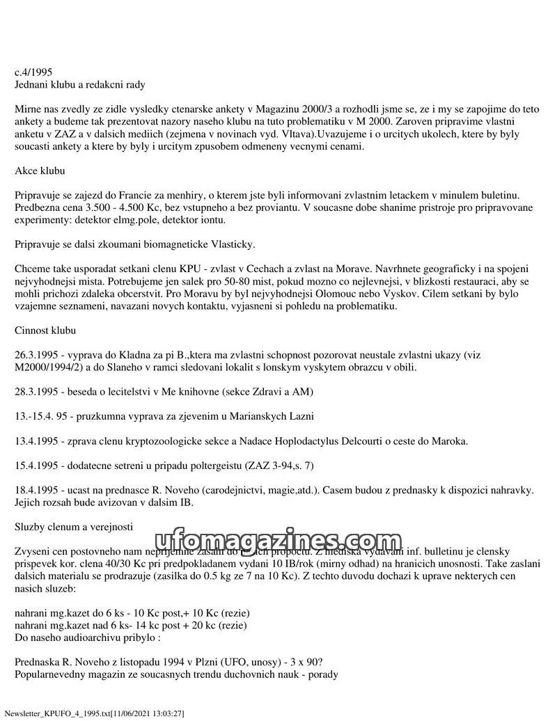 Cover of KPU issue 4/1995: Newsletter KPUFO