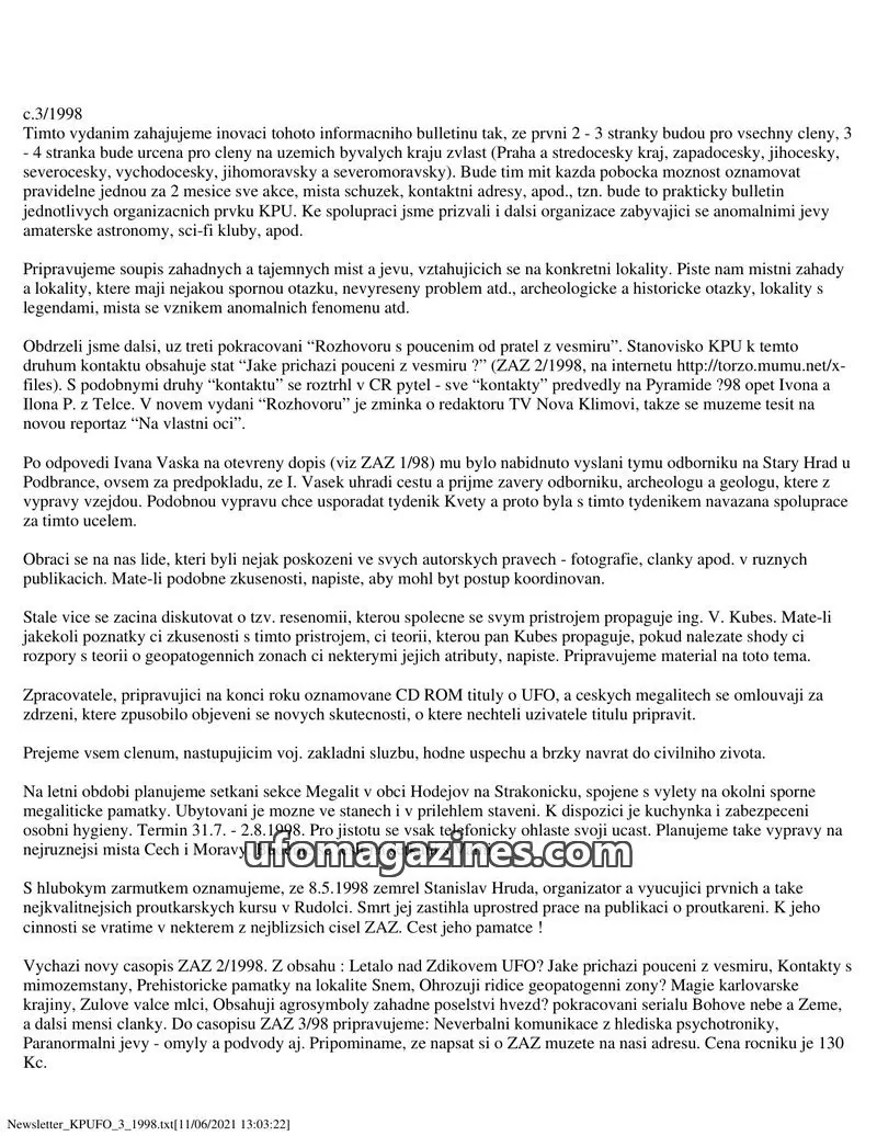 Cover of KPU issue 3/1998: Newsletter KPU