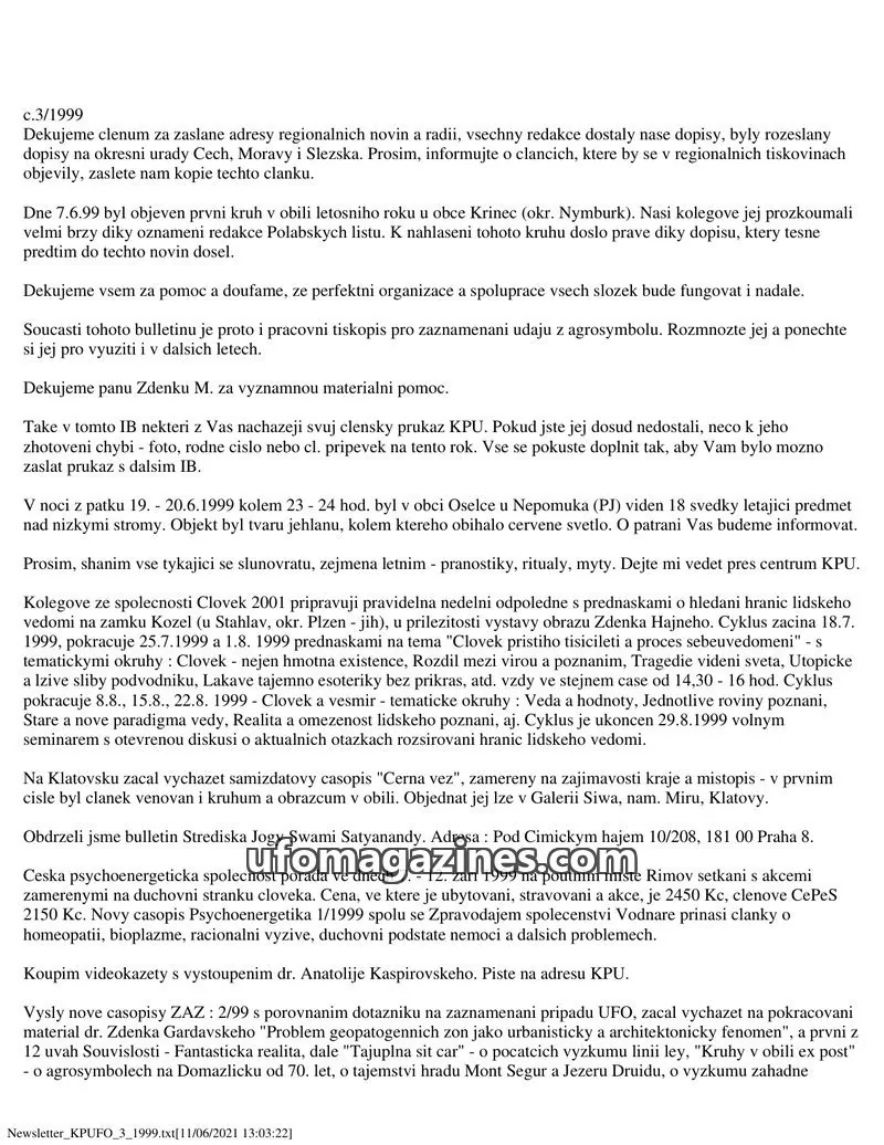 Cover of KPU issue 3/1999: Newsletter KPUFO