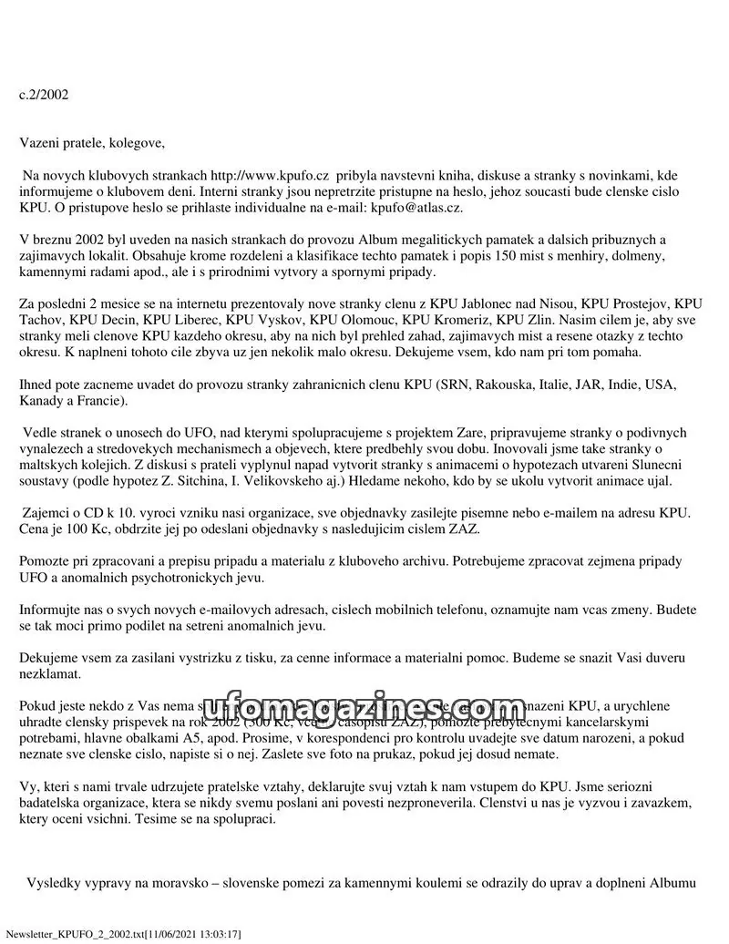 Cover of KPU issue 2/2002: Newsletter KPUFO