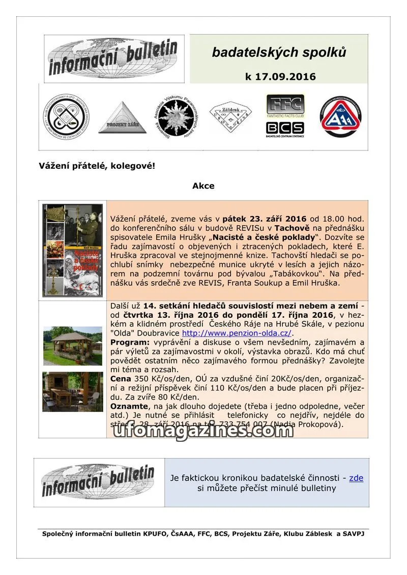 Cover of KPUFO Informacni sdeleni issue 17.09.2016: informační bulletin