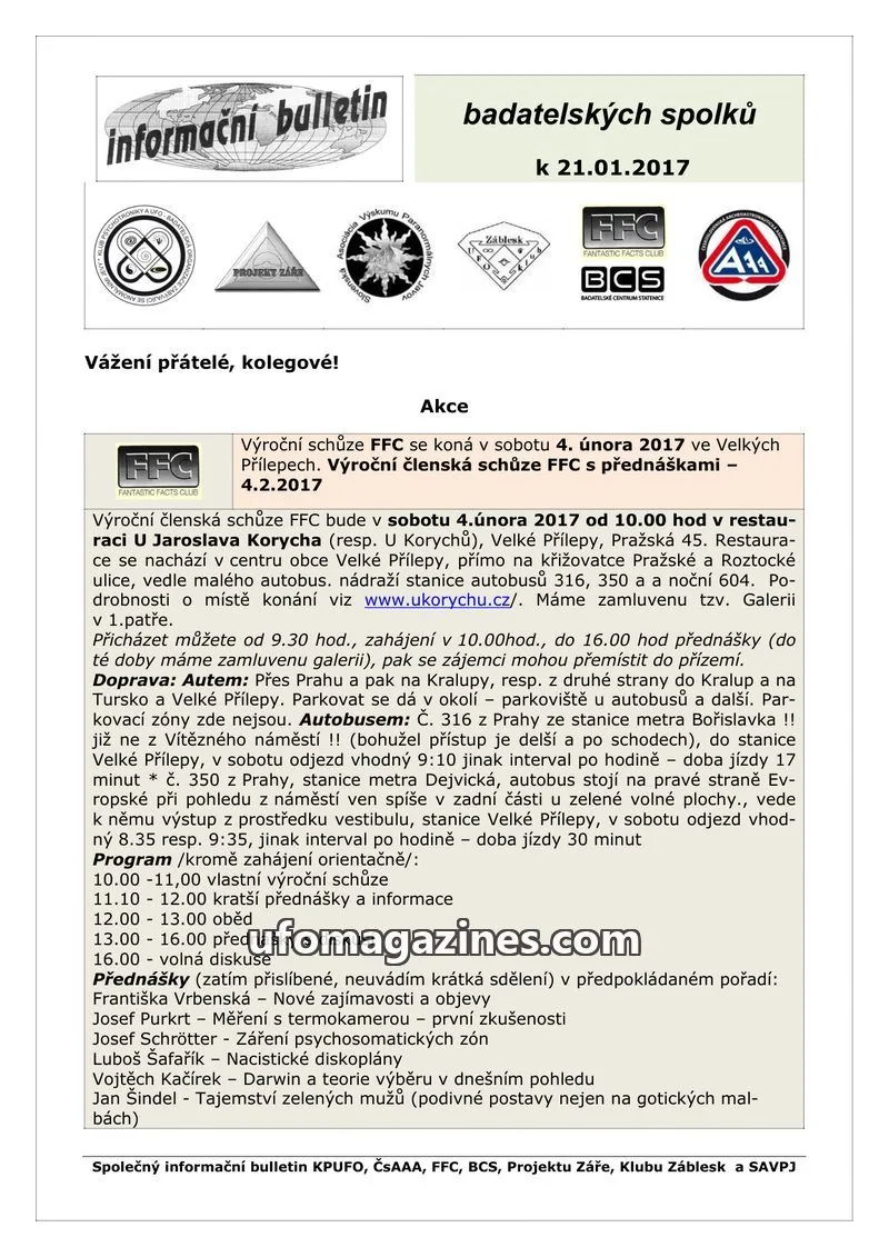 Cover of KPUFO Informacni sdeleni issue 2017: informační bulletin