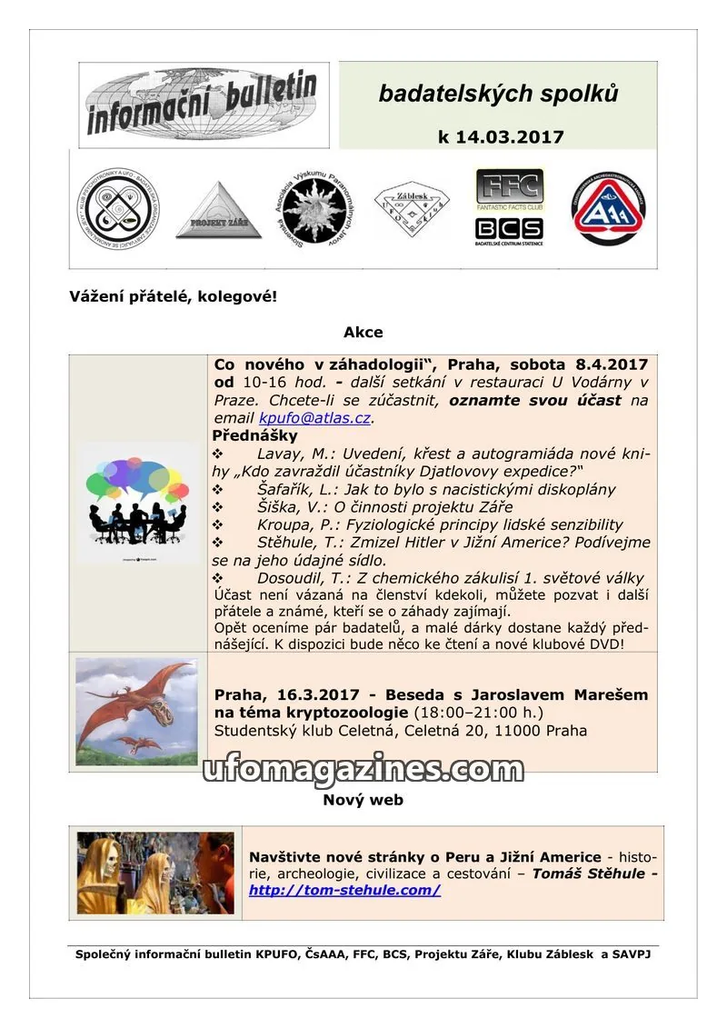 Cover of KPUFO Informacni sdeleni issue 14.03.2017: informační bulletin