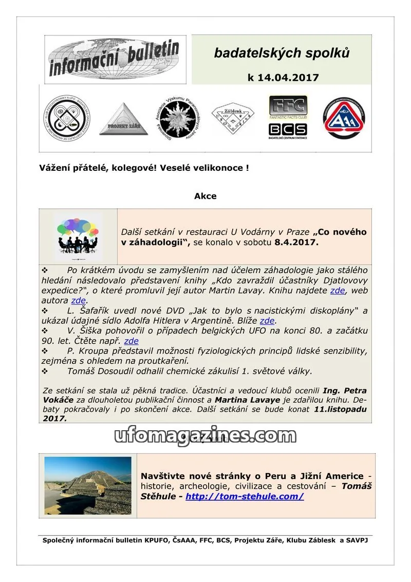Cover of KPUFO Informacni sdeleni issue 14.04.2017: informační bulletin