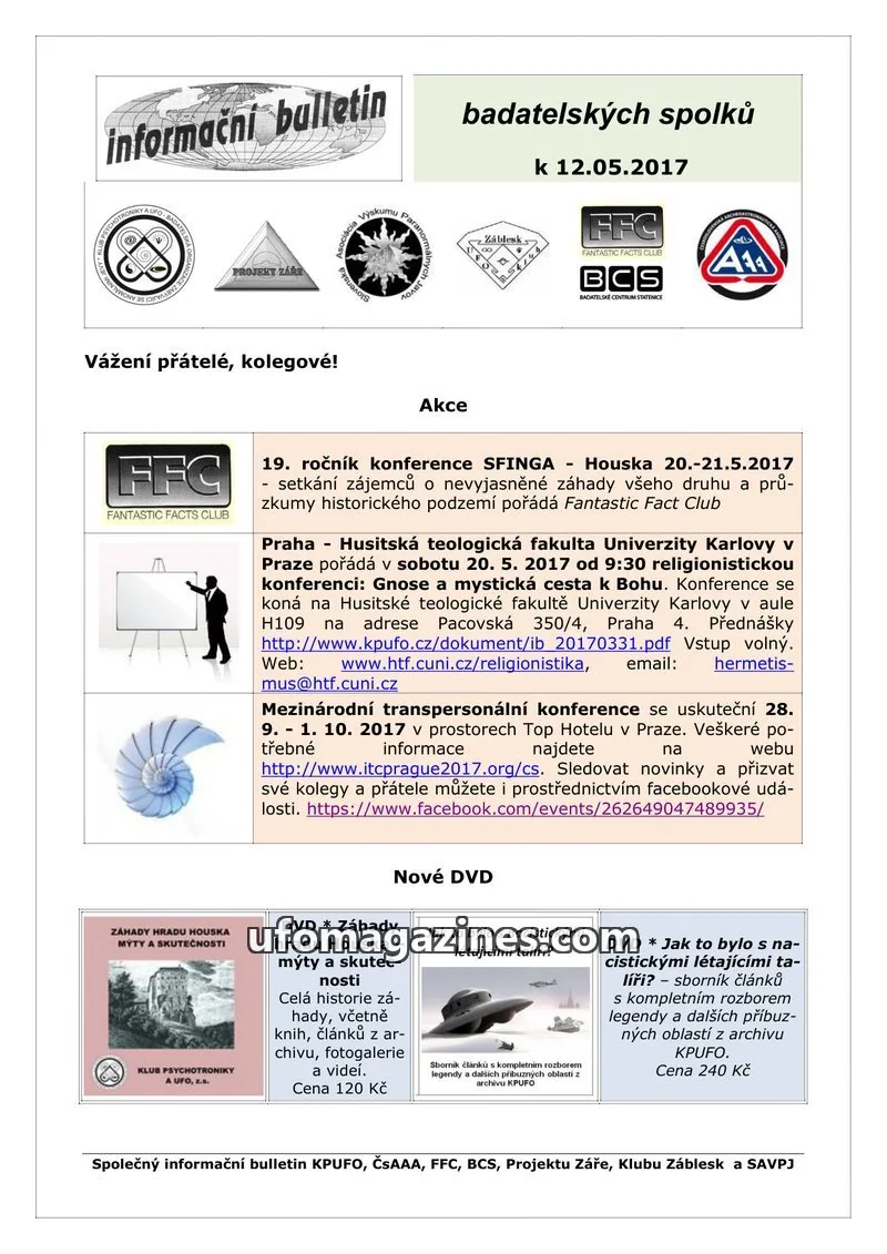 Cover of KPUFO Informacni sdeleni issue k 12.05.2017: informační bulletin