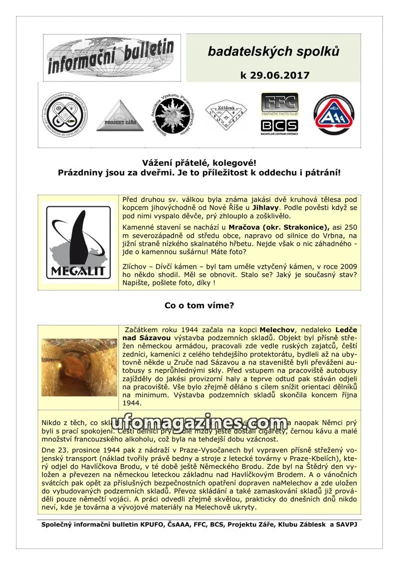 Cover of KPUFO Informacni sdeleni issue 29.06.2017: informační bulletin