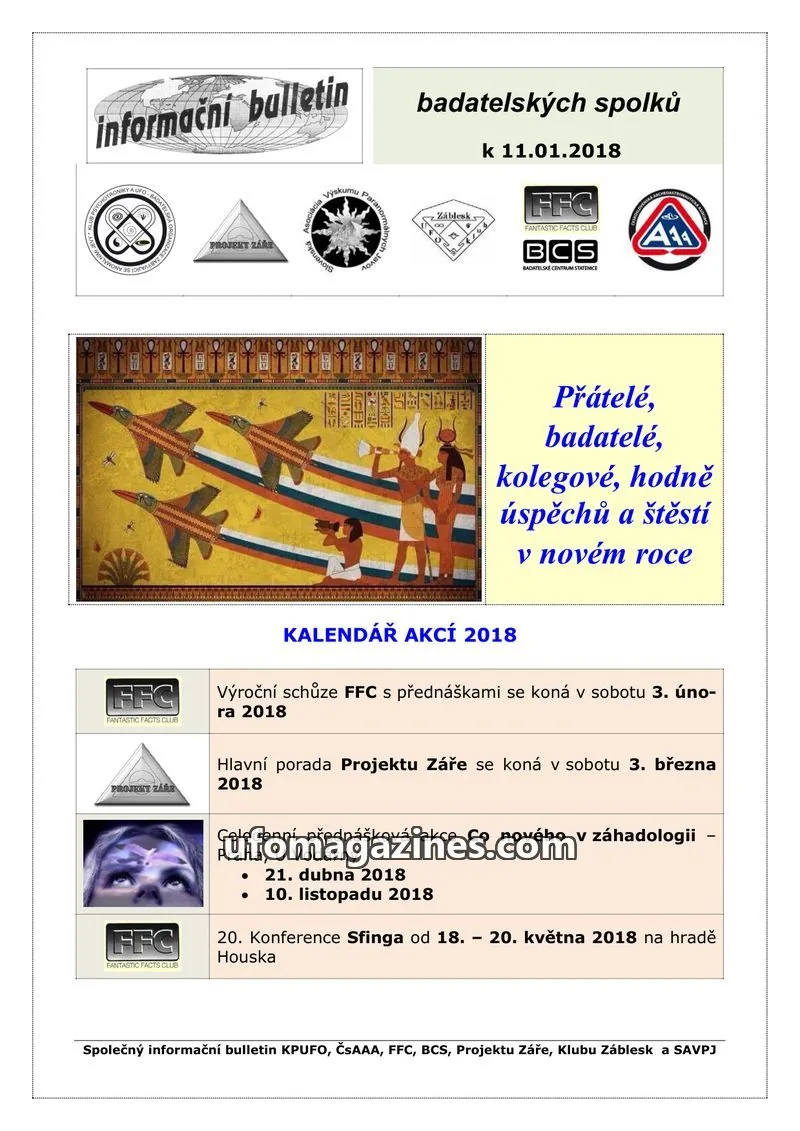 Cover of KPUFO Informacni sdeleni issue 11.01.2018: informační bulletin