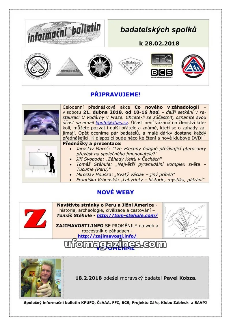 Cover of KPUFO Informacni sdeleni issue 28.02.2018: informační bulletin