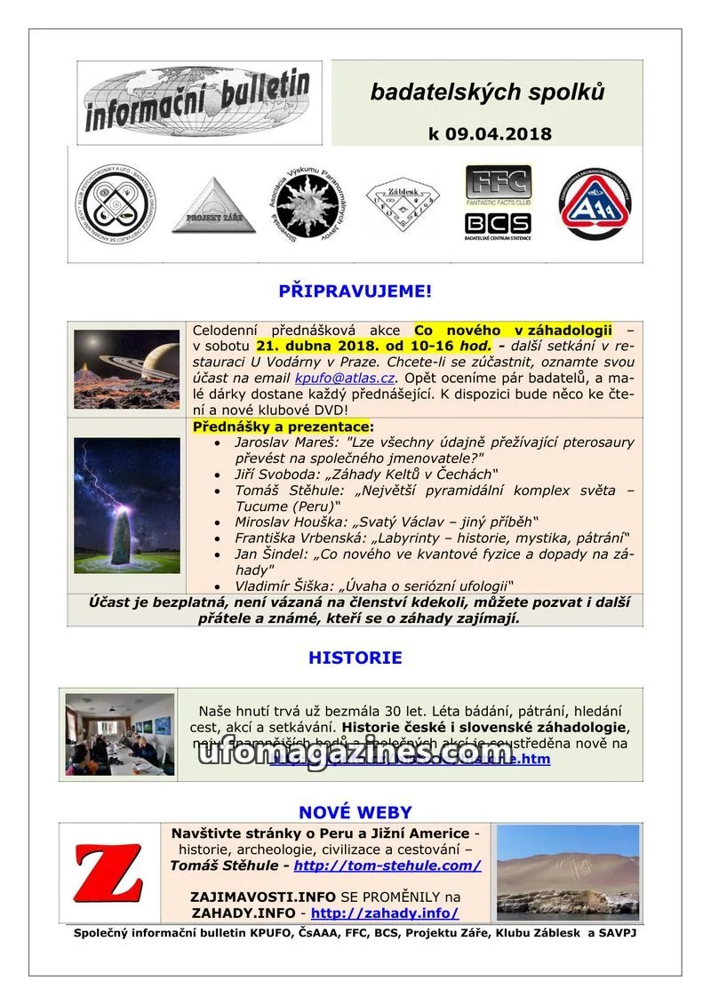 Cover of KPUFO Informacni sdeleni issue 04/2018: informační bulletin