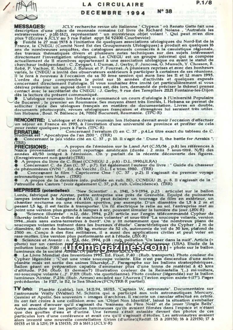 Cover of CNEGU issue N° 38: LA CIRCULAIRE