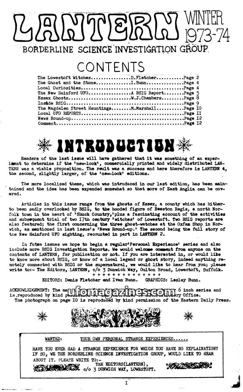 Cover of BORDERLINE SCIENCE INVESTIGATION GROUP issue 4: LANTERN