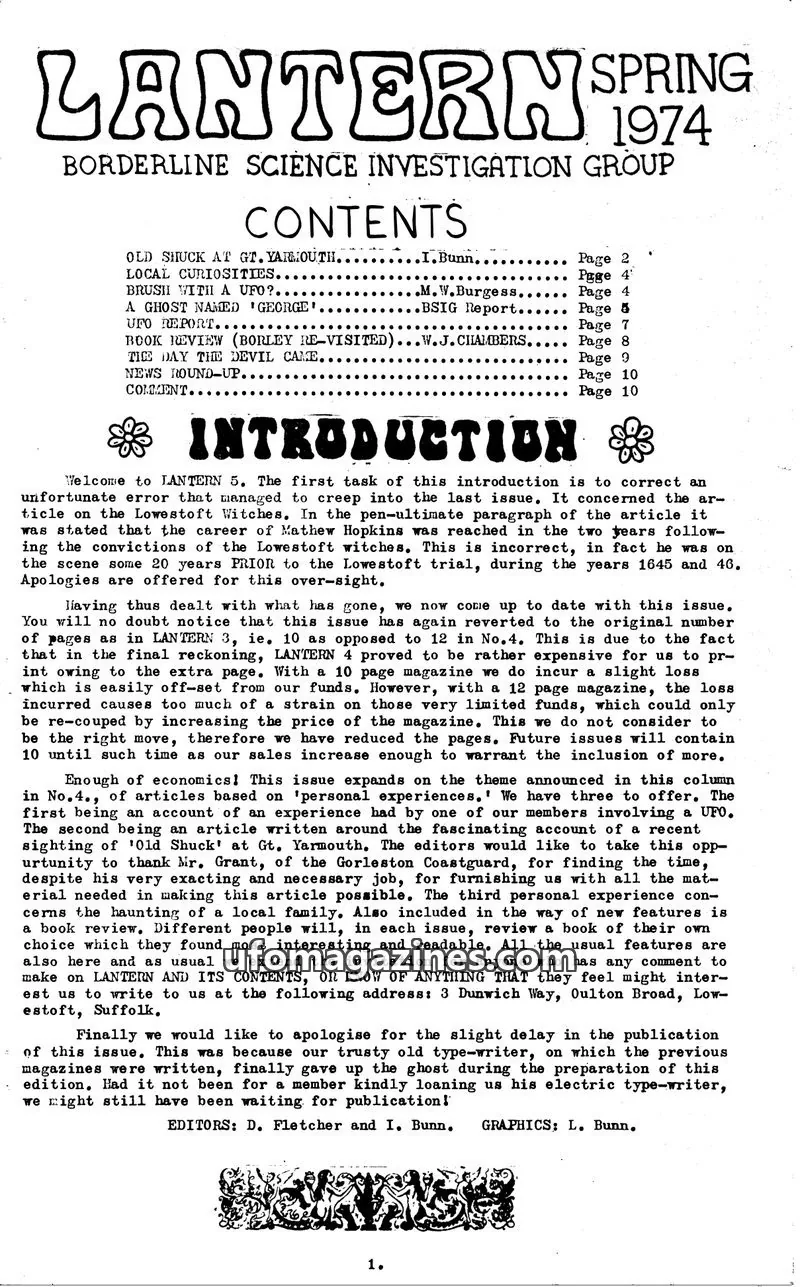 Cover of BORDERLINE SCIENCE INVESTIGATION GROUP issue 5: LANTERN