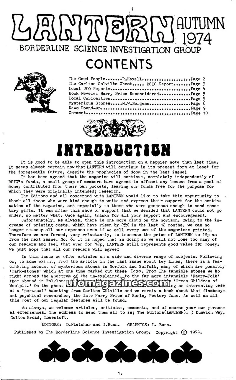 Cover of The Borderline Science Investigation Group issue 7: LANTERN