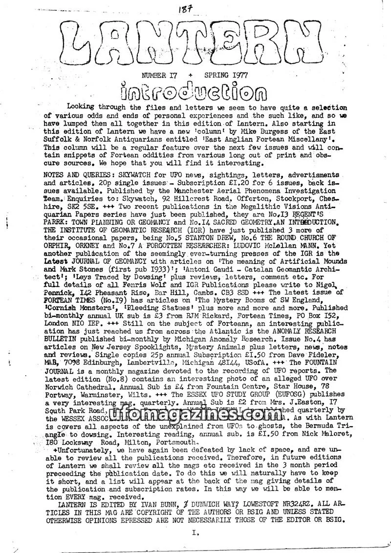 Cover of Lantern (Ivan Bunn) issue 17: LANTERN