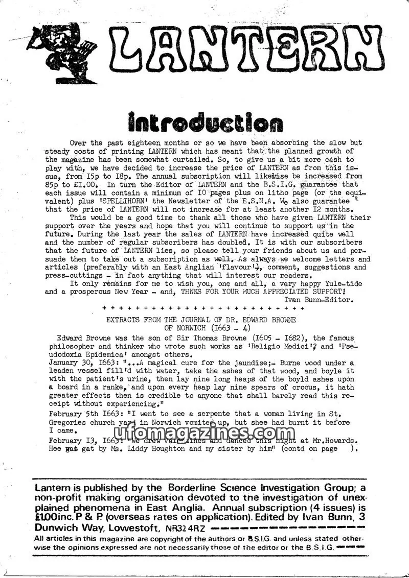 Cover of Borderline Science Investigation Group issue 24: LANTERN