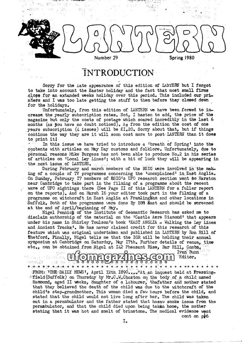 Cover of Lantern (Ivan Bunn) issue 29: LANTERN