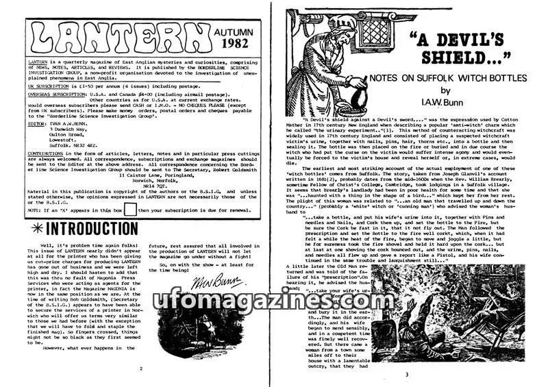 Cover of BORDERLINE SCIENCE INVESTIGATION GROUP issue Autumn 1982: LANTERN