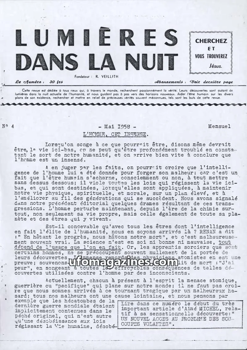 Cover of LDLN issue 4: LUMIÈRES DANS LA NUIT