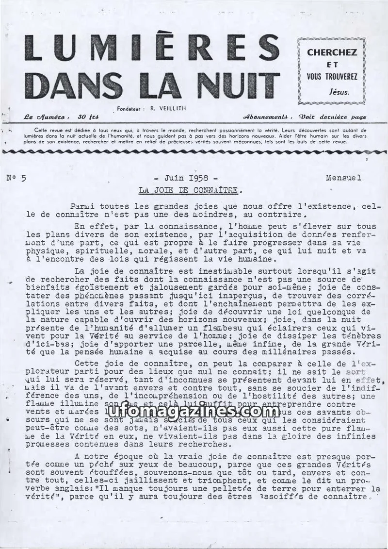 Cover of LDLN issue 5: LUMIÈRES DANS LA NUIT