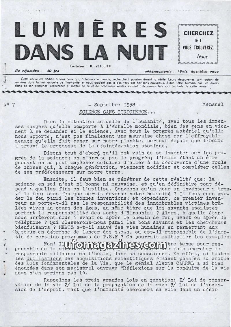 Cover of LDLN issue 7: LUMIÈRES DANS LA NUIT