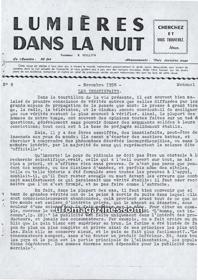Cover of LDLN issue 9: LUMIÈRES DANS LA NUIT