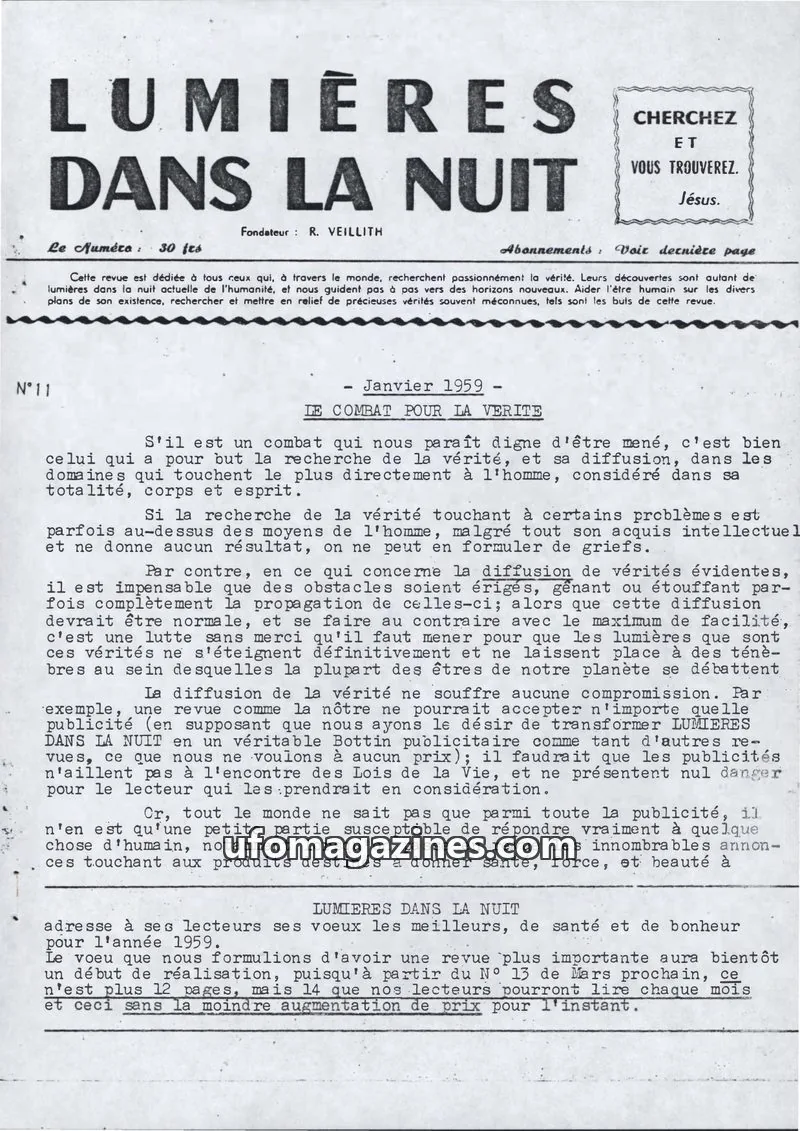 Cover of LDLN issue 11: LUMIÈRES DANS LA NUIT