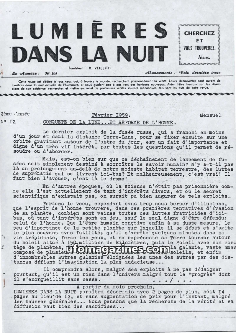 Cover of LDLN issue 12: LUMIÈRES DANS LA NUIT