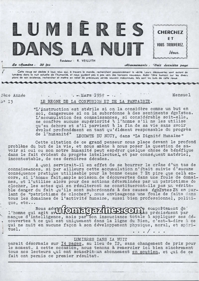 Cover of LDLN issue 13: LUMIÈRES DANS LA NUIT