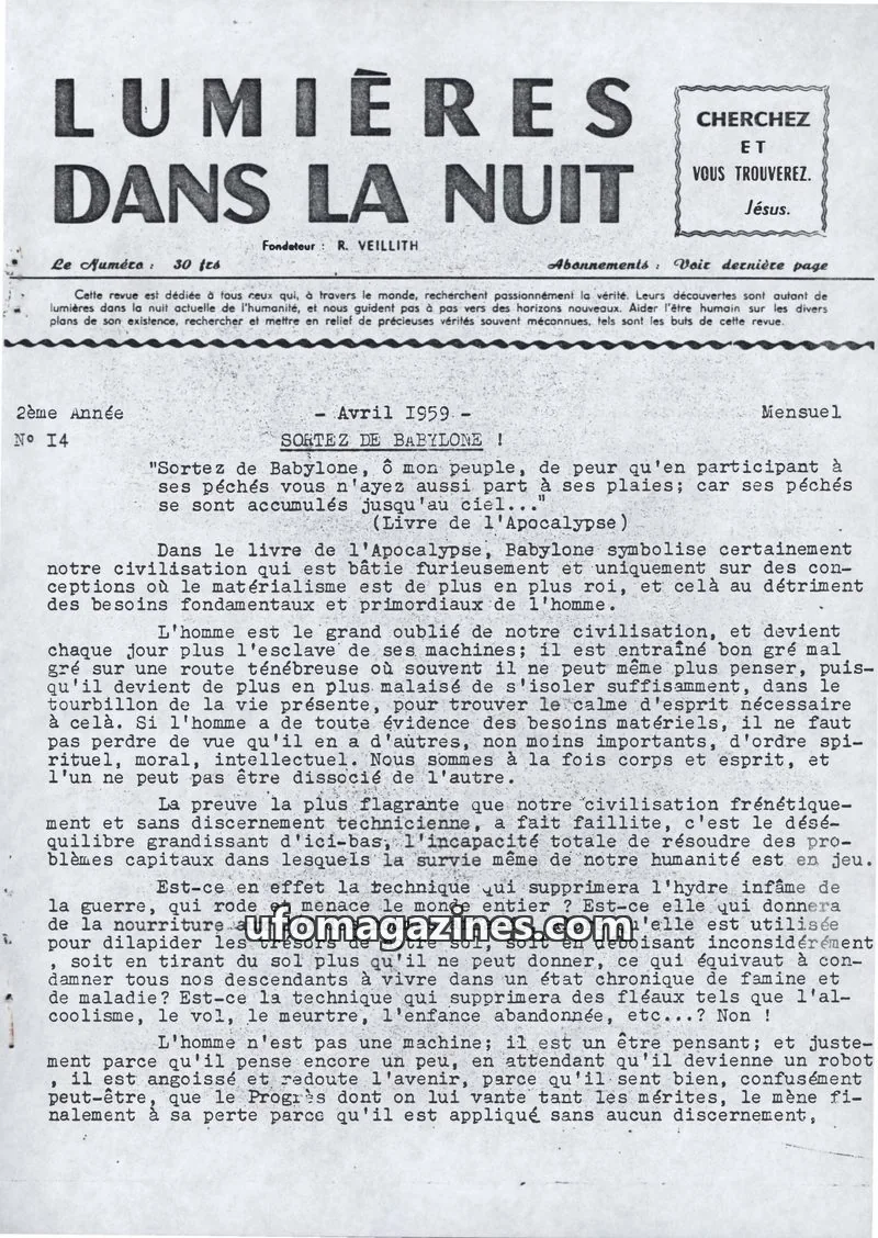 Cover of LDLN issue 14: LUMIÈRES DANS LA NUIT
