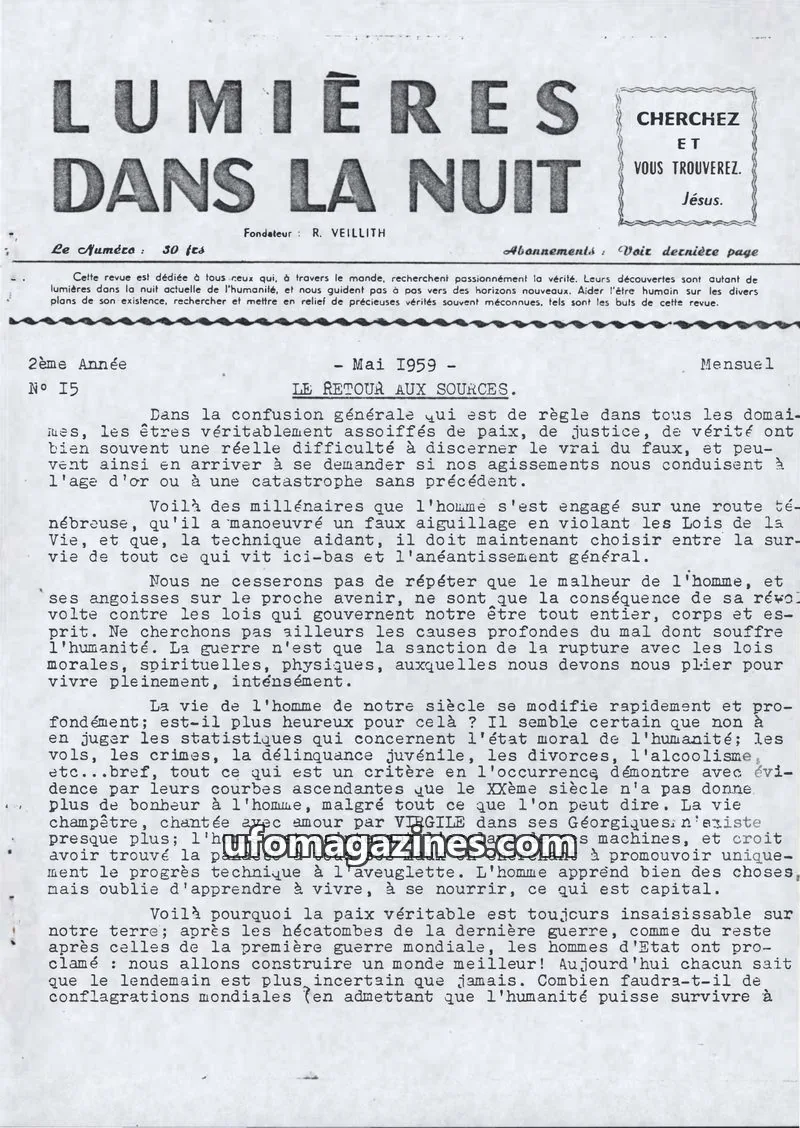 Cover of LDLN issue 15: LUMIÈRES DANS LA NUIT