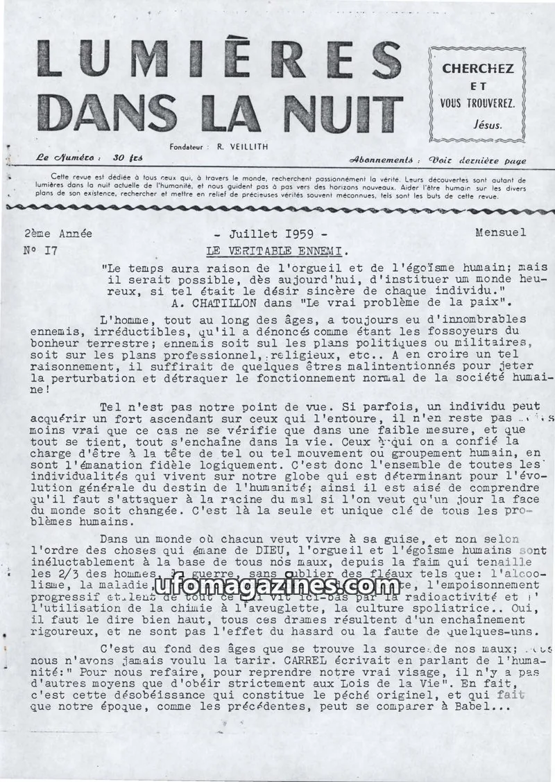 Cover of LDLN issue 17: LUMIÈRES DANS LA NUIT
