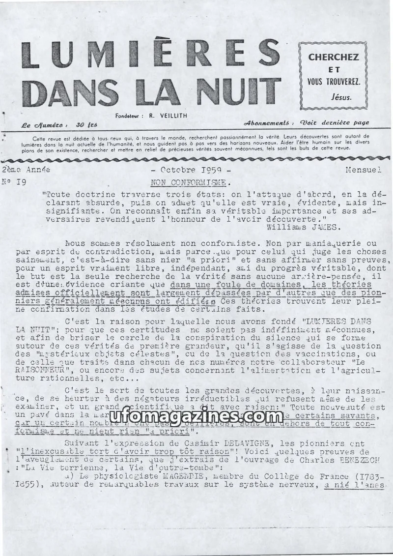 Cover of LDLN issue 19: LUMIÈRES DANS LA NUIT