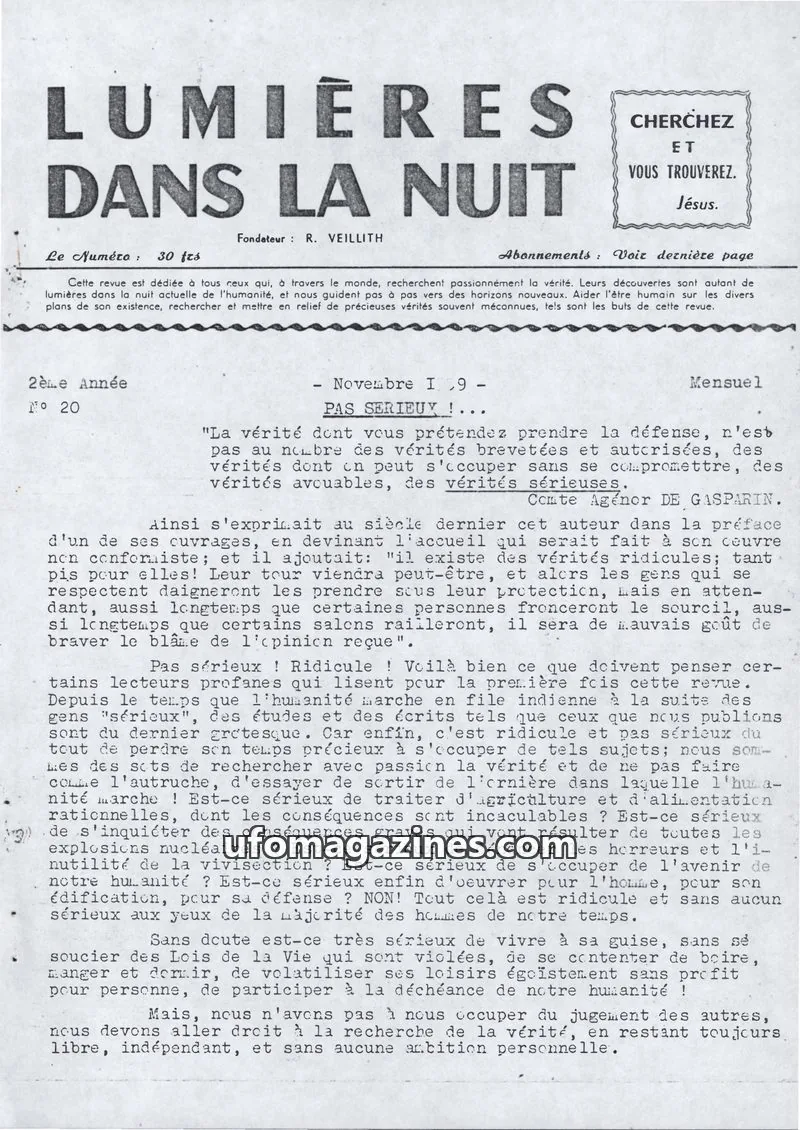 Cover of LDLN issue 20: LUMIÈRES DANS LA NUIT