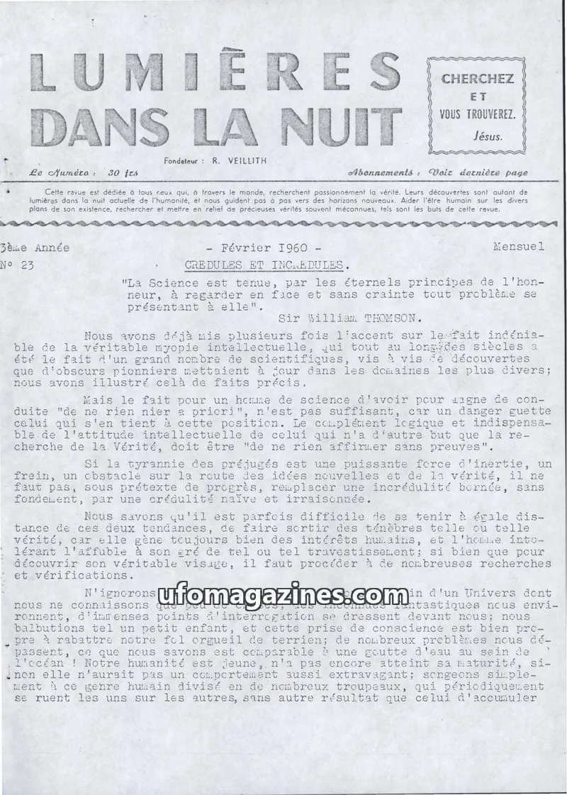 Cover of LDLN issue 23: LUMIÈRES DANS LA NUIT