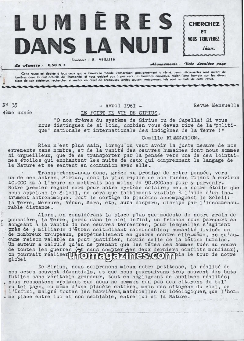 Cover of LDLN issue 36: LUMIÈRES DANS LA NUIT