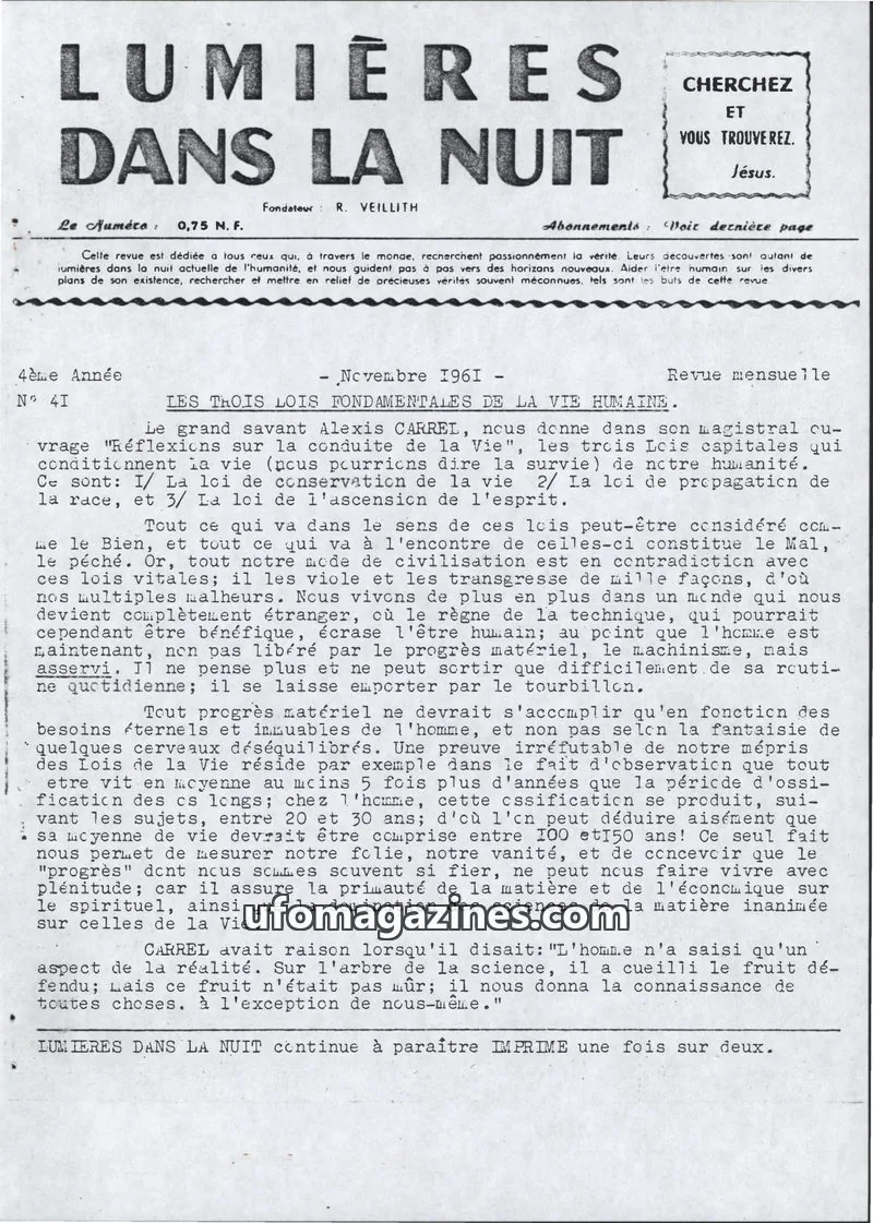 Cover of LDLN issue 41: LUMIÈRES DANS LA NUIT