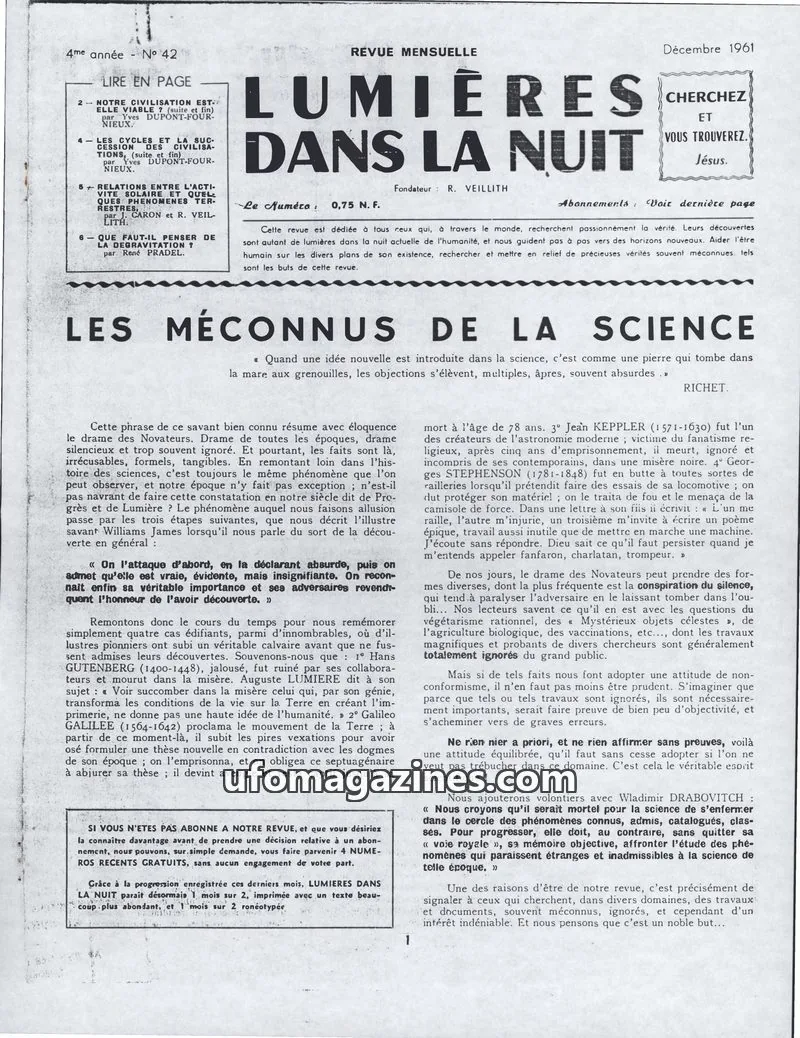 Cover of LDLN issue 42: LUMIÈRES DANS LA NUIT