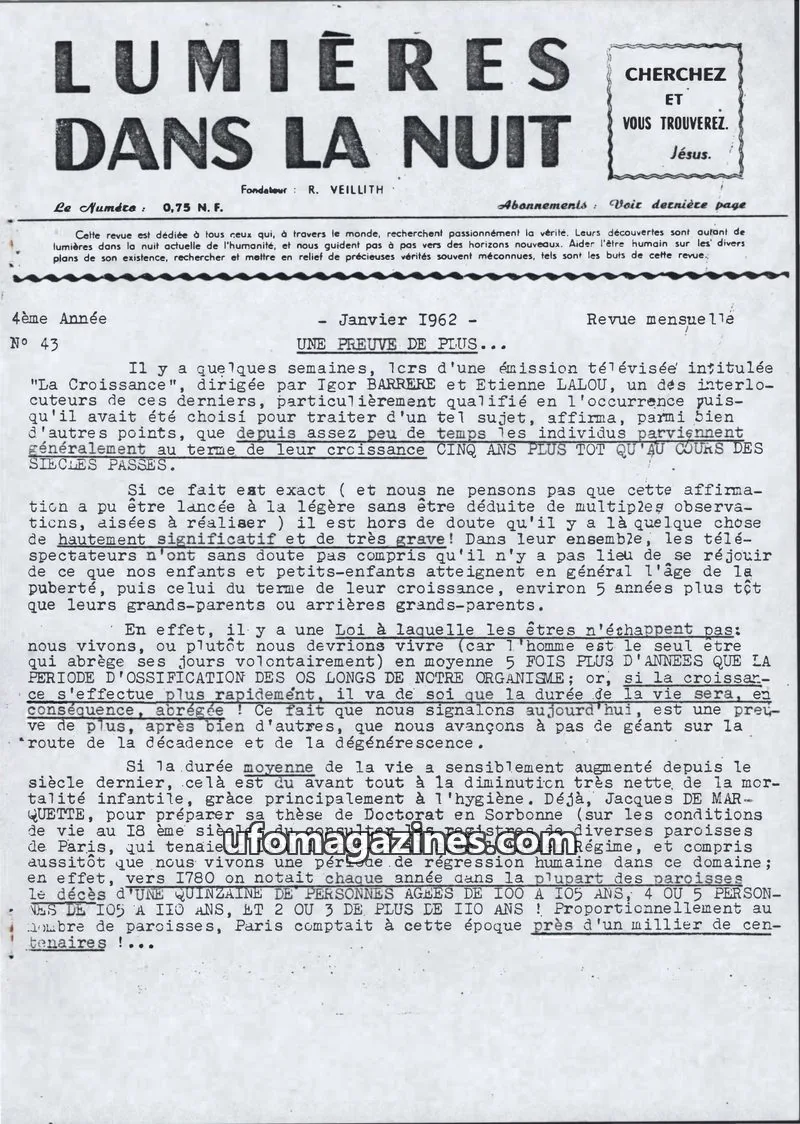 Cover of LDLN issue 43: LUMIÈRES DANS LA NUIT