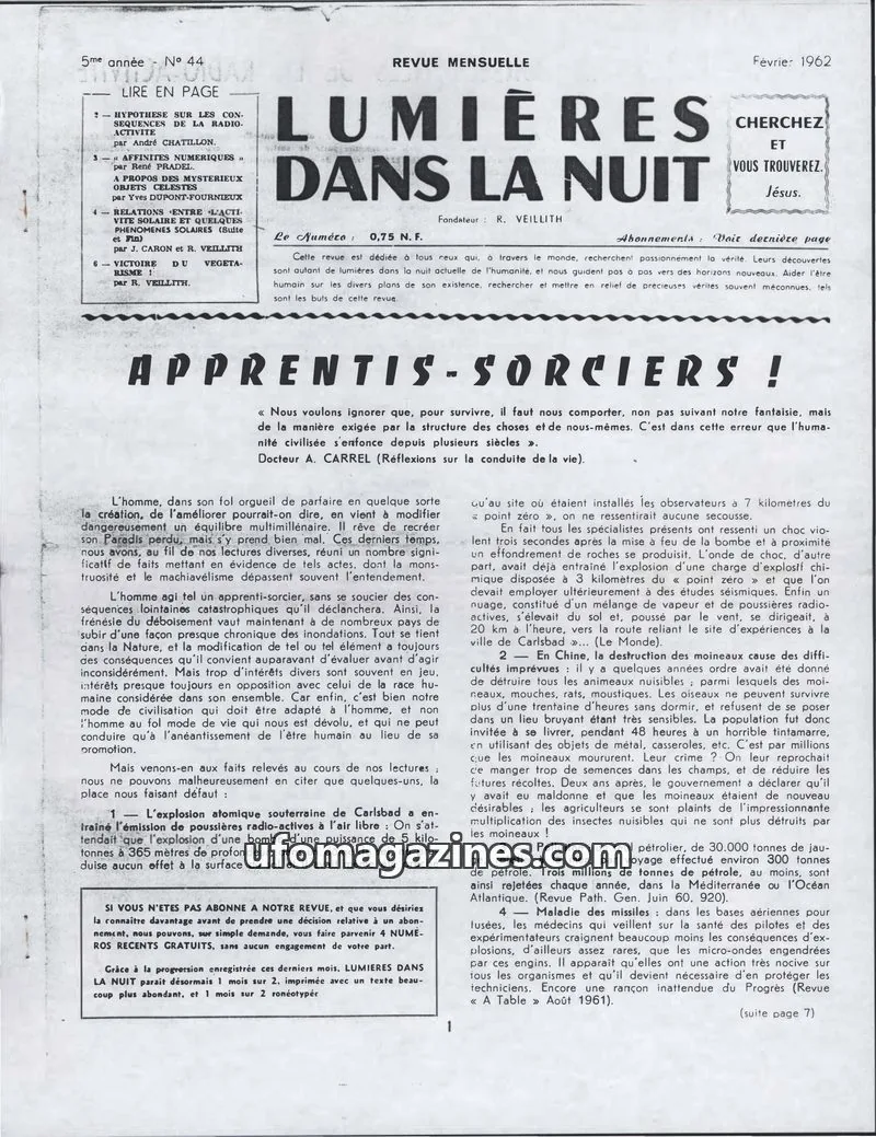 Cover of LDLN issue 44: LUMIÈRES DANS LA NUIT